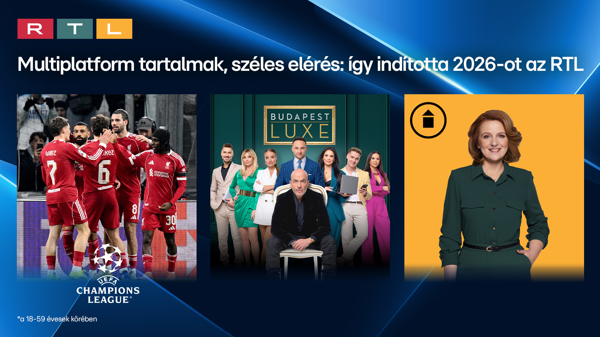 Erősödő streaming jelenlét, stabil lineáris nézettség és széles heti elérés jellemezte az RTL évkezdését. Januárban az RTL Magyarország egyszerre tudta megszólítani a hagyományos televíziós közönséget és streamingfogyasztókat: a hírműsorok, a saját gyártású tartalmak és a sportesemények is bizonyították, hogy az RTL több platformon, egységes tartalmi stratégiával képes elérni és megtartani a nézőket.